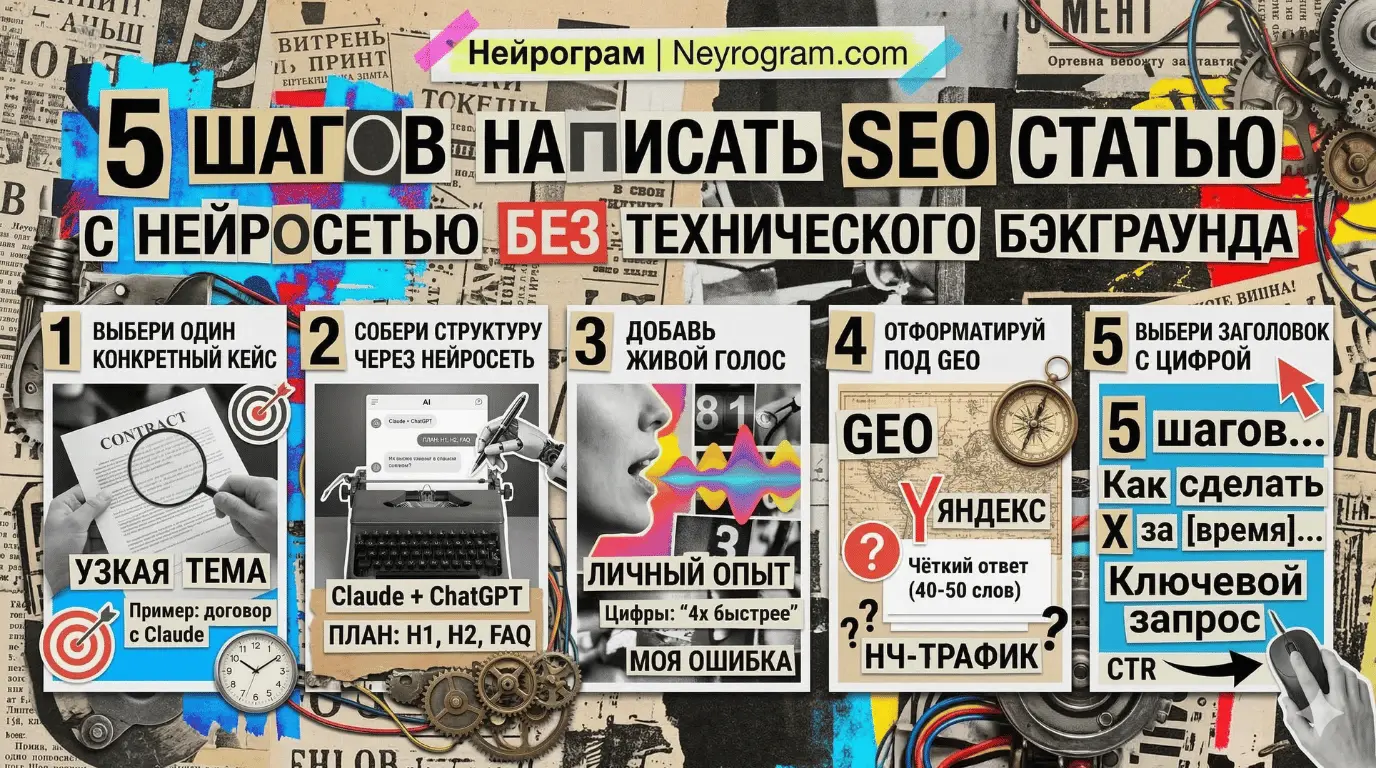 5 шагов написать SEO статью с нейросетью