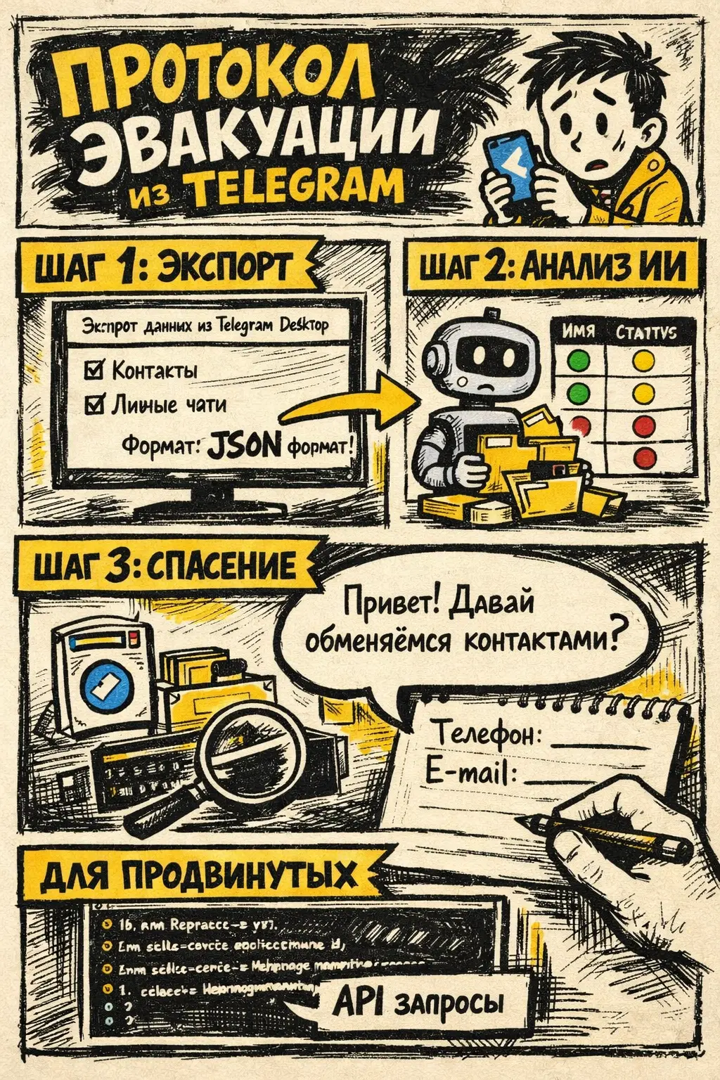 Как сохранить контакты из Телеграма